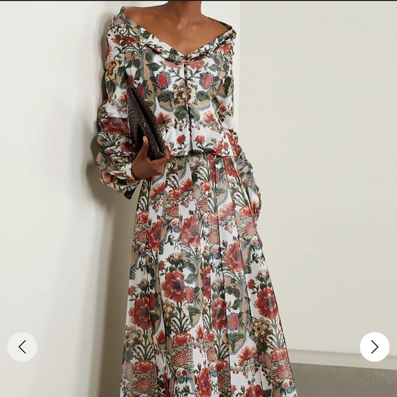 Brook Collection Sabrina Ruffled Floral-Print Taffeta Jacket - Picture 2 of 13